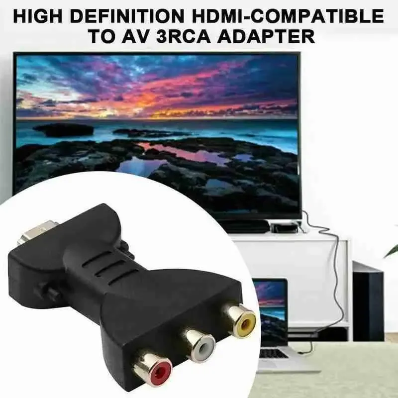 Adaptateur audio-vidéo HD vers RCA, convertisseur 3 RCA mâle, tête Lotus rouge, blanc, jaune, pour HDTV et lecteur DVD 3