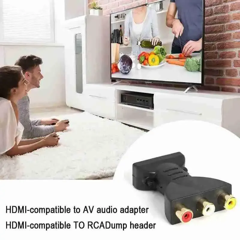 Adaptateur audio-vidéo HD vers RCA, convertisseur 3 RCA mâle, tête Lotus rouge, blanc, jaune, pour HDTV et lecteur DVD 2