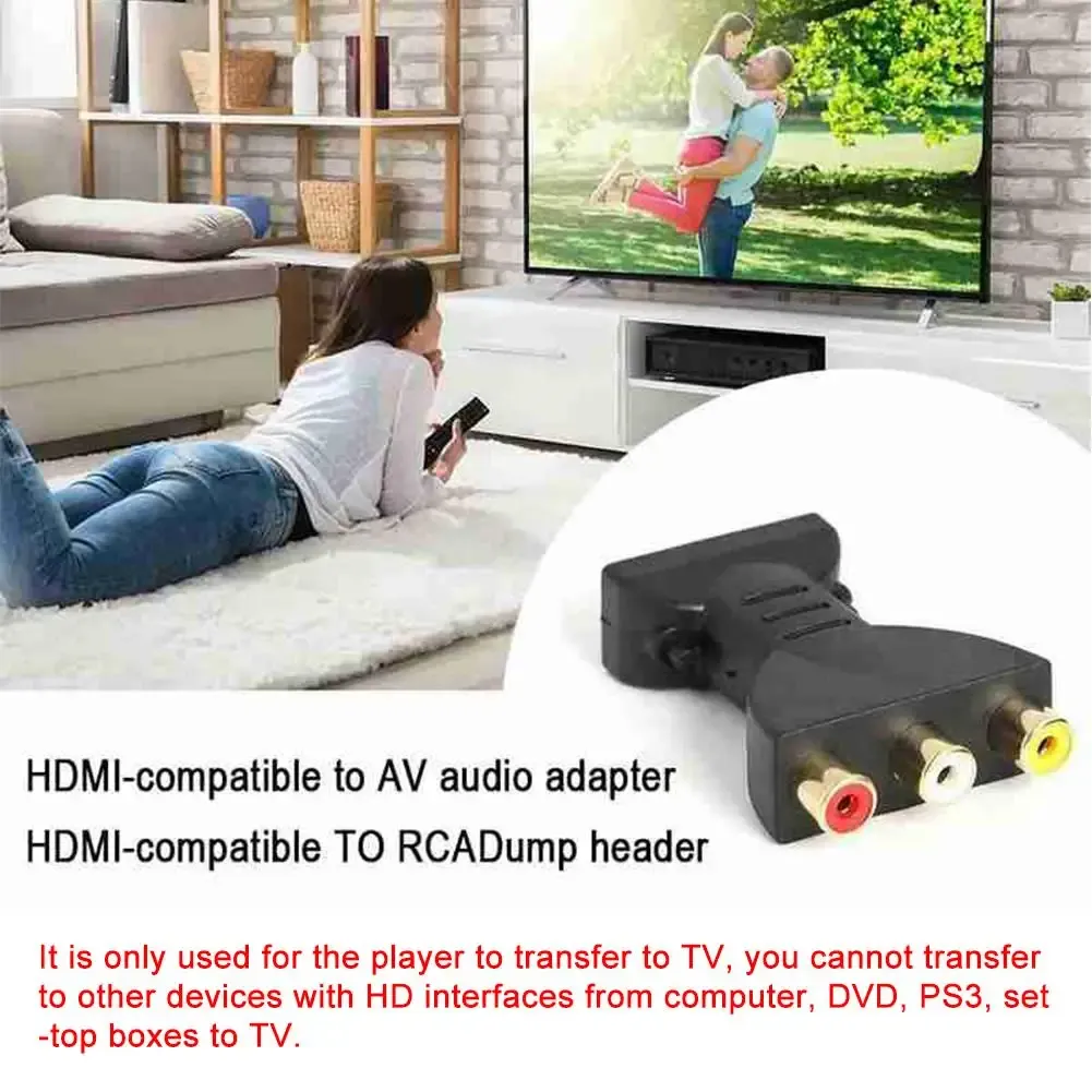 Adaptateur audio-vidéo HD vers RCA, convertisseur 3 RCA mâle, tête Lotus rouge, blanc, jaune, pour HDTV et lecteur DVD 4