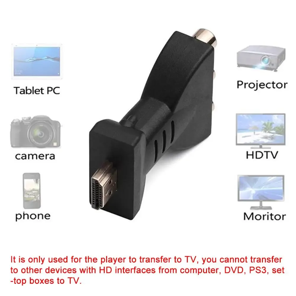 Adaptateur audio-vidéo HD vers RCA, convertisseur 3 RCA mâle, tête Lotus rouge, blanc, jaune, pour HDTV et lecteur DVD 6