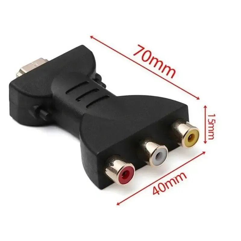 Convertisseur HDMI vers 3 RCA plaqué or, vue finale