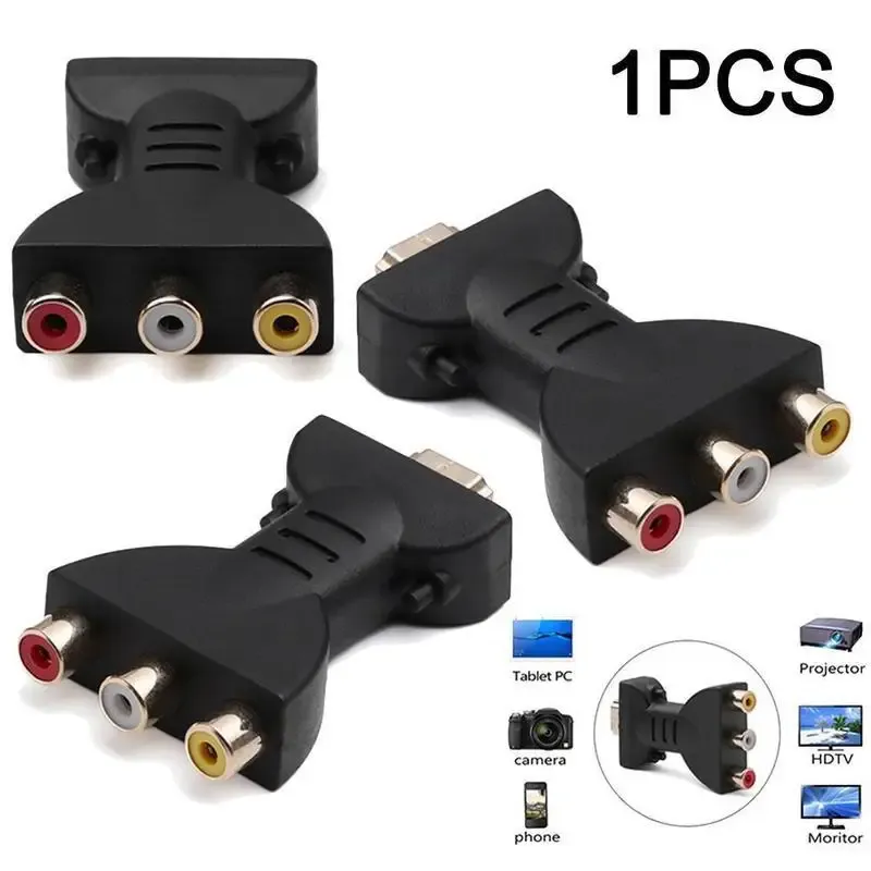 Convertisseur HDMI vers 3 RCA plaqué or, contenu de l'emballage