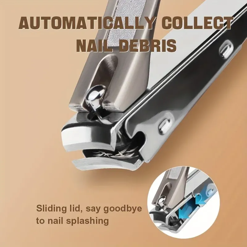 Vue détaillée du coupe-ongles en acier inoxydable