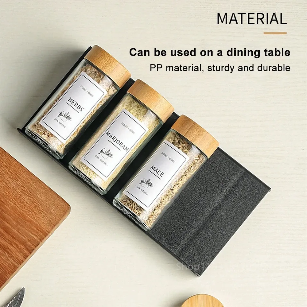 Organisateur de tiroir à épices 4 niveaux pour cuisine, support réglable pour pots et bouteilles d'assaisonnement 4
