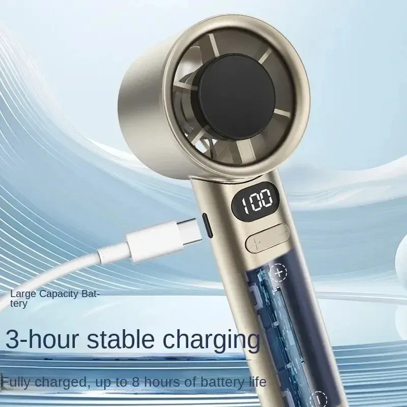 Ventilateur portatif sans pales à 120 vitesses, rechargeable par USB 5