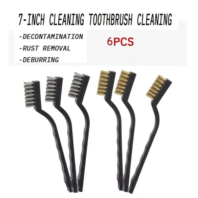 Mini brosse industrielle en fil d'acier inoxydable et de cuivre pour nettoyage intensif, lot de 6 ou 12 2