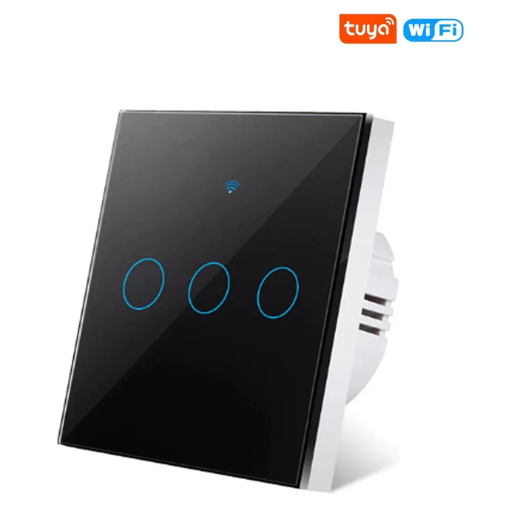 Interrupteur tactile intelligent WiFi compatible Tuya Smart Life, contrôle à distance via application, sans fil neutre, 110V/220V, compatible Alexa et Google Home 9