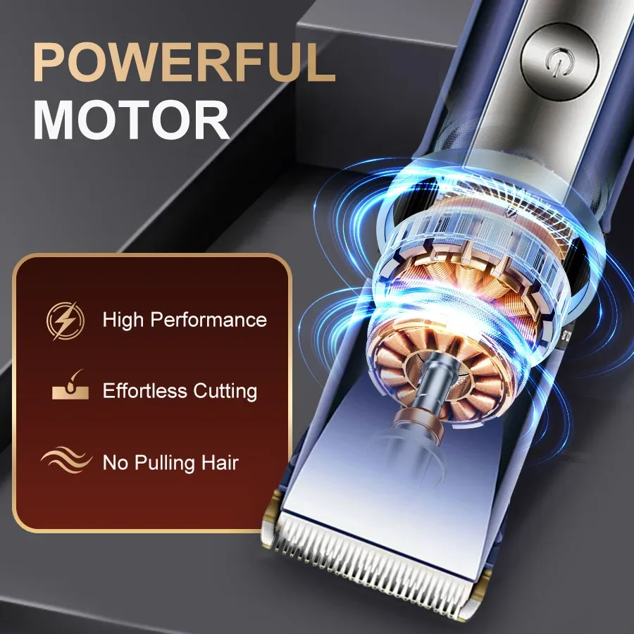 Tondeuse à cheveux électrique pour hommes, rechargeable USB, avec peignes limiteurs interchangeables 5