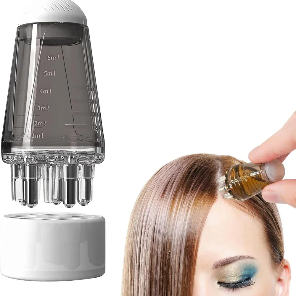 Applicateur de cuir chevelu 6 ml, mini masseur de tête à bille, peigne de massage pour la croissance des cheveux, applicateur d'huile essentielle