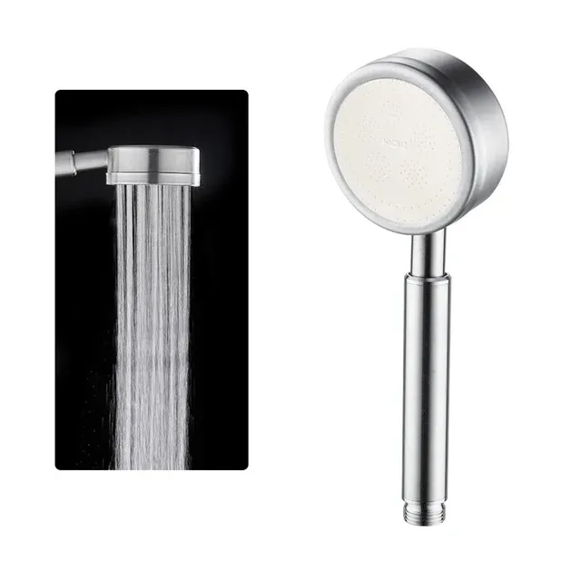 Pommeau de douche à main en acier inoxydable 304 finition brossée, avec filtre et économie d'eau 8