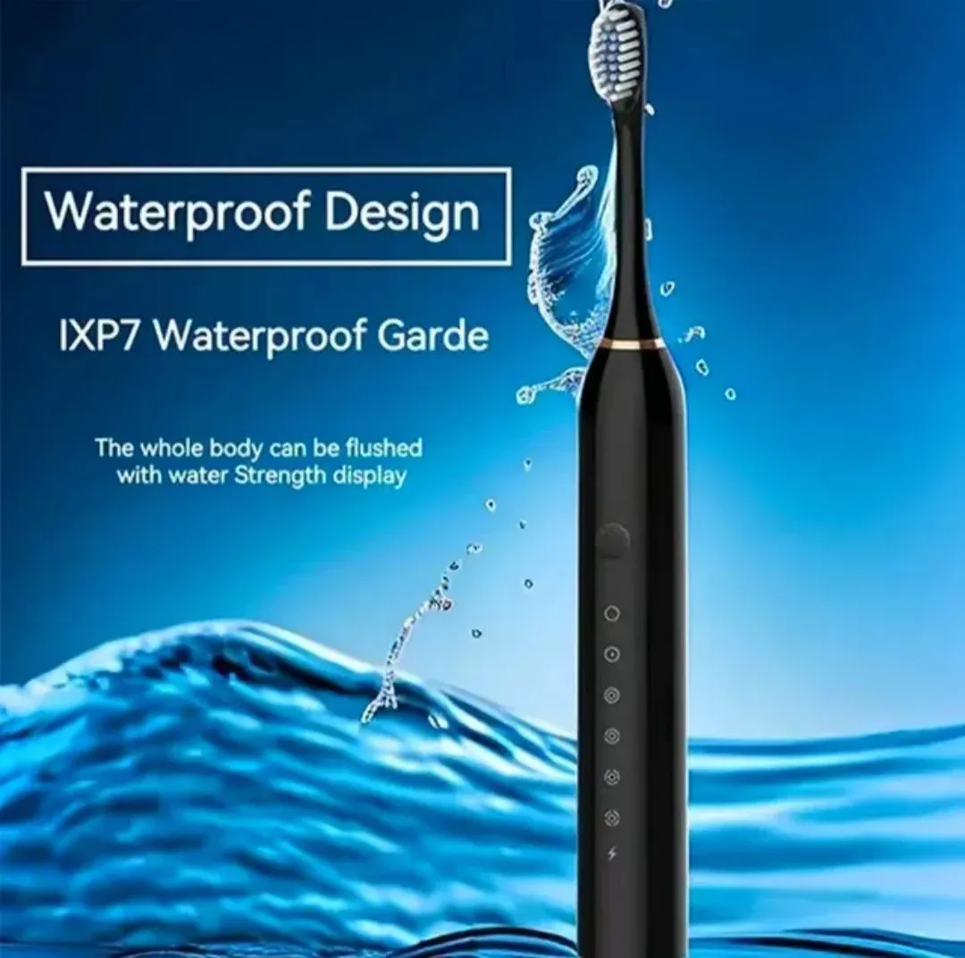 Brosse à dents électrique sonique pour adultes, étanche IPX7, tête en nylon DuPont, recharge USB, 6 modes de brossage 4