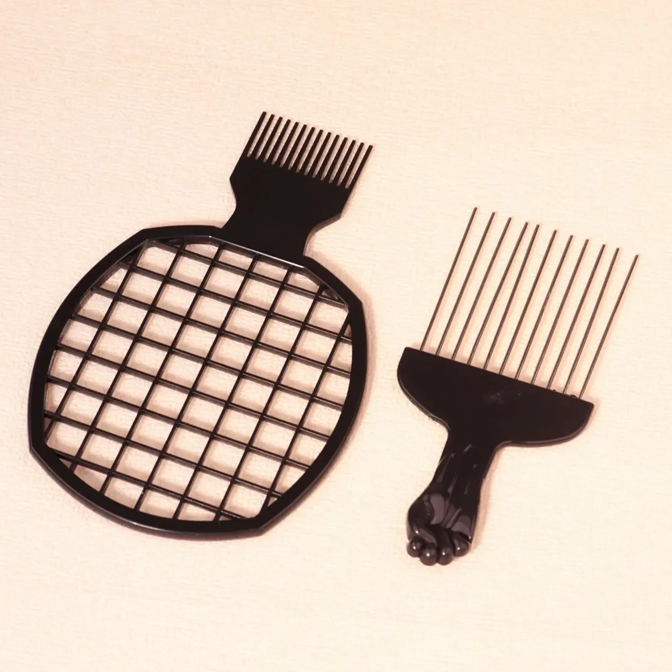 Ensemble de peignes à boucler africains avec peigne à aiguilles en acier, outil de coiffure professionnel pour perruques en cheveux naturels 4