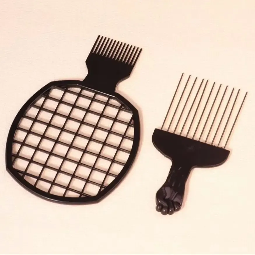 Ensemble de peignes à boucler africains avec peigne à aiguilles en acier, outil de coiffure professionnel pour perruques en cheveux naturels 5