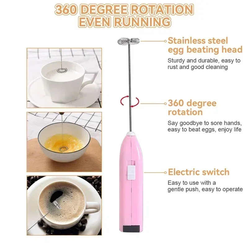 Mini mousseur à lait électrique sans fil, mélangeur à café, fouet pour centre commercial, batteur à œufs, mousseur à cappuccino, outils de fouet de cuisine 5