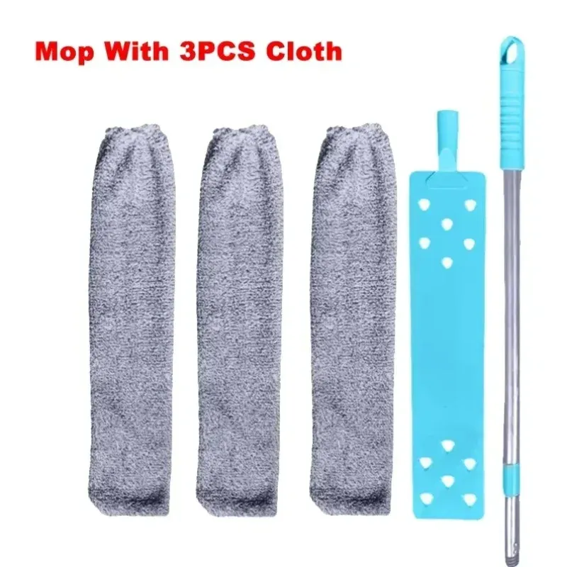 Vadrouille télescopique à manche long avec tête pliable et brosse flexible pour le dépoussiérage et le nettoyage 7