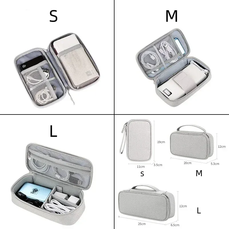 Grand sac de rangement de voyage étanche et portable pour câbles et appareils électroniques 5