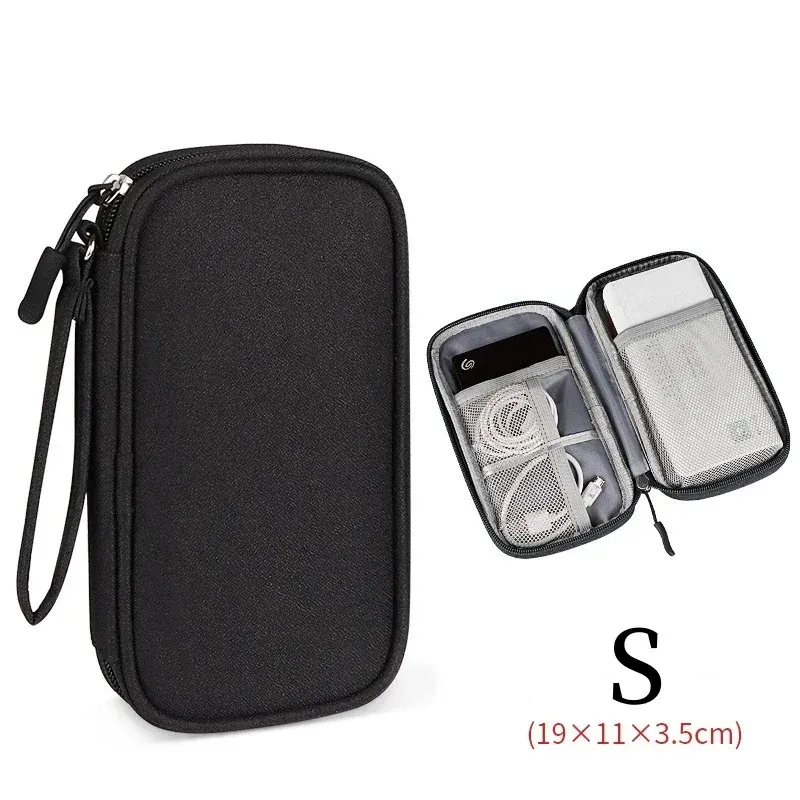 Grand sac de rangement de voyage étanche et portable pour câbles et appareils électroniques 16