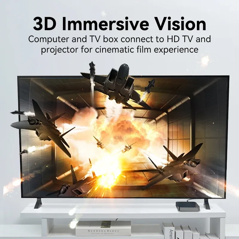 Câble HDMI 2.1 Vention compatible 8K/60Hz et 4K/120Hz pour Xiaomi Mi Box, PS5, Dolby Vision, 48 Gbps 3