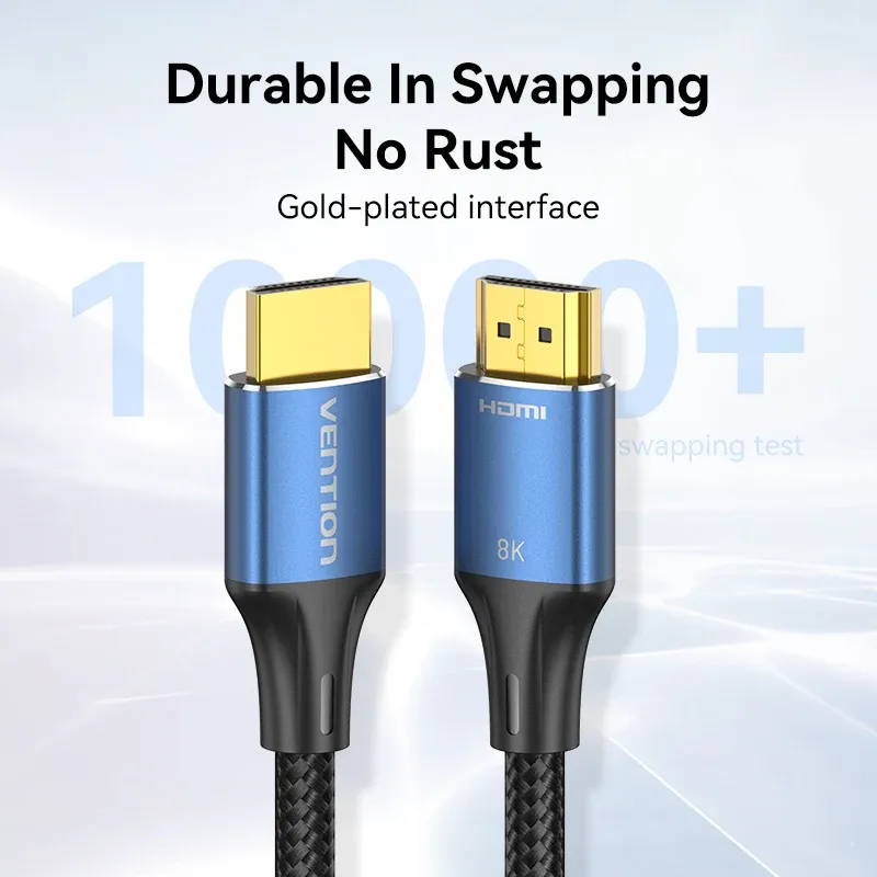 Câble HDMI 2.1 Vention compatible 8K/60Hz et 4K/120Hz pour Xiaomi Mi Box, PS5, Dolby Vision, 48 Gbps 6