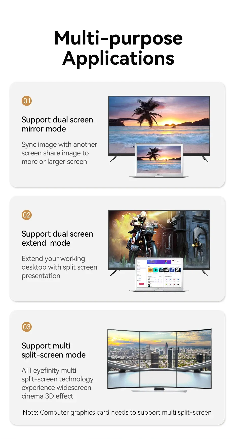 Configuration multi-écrans et effet cinéma