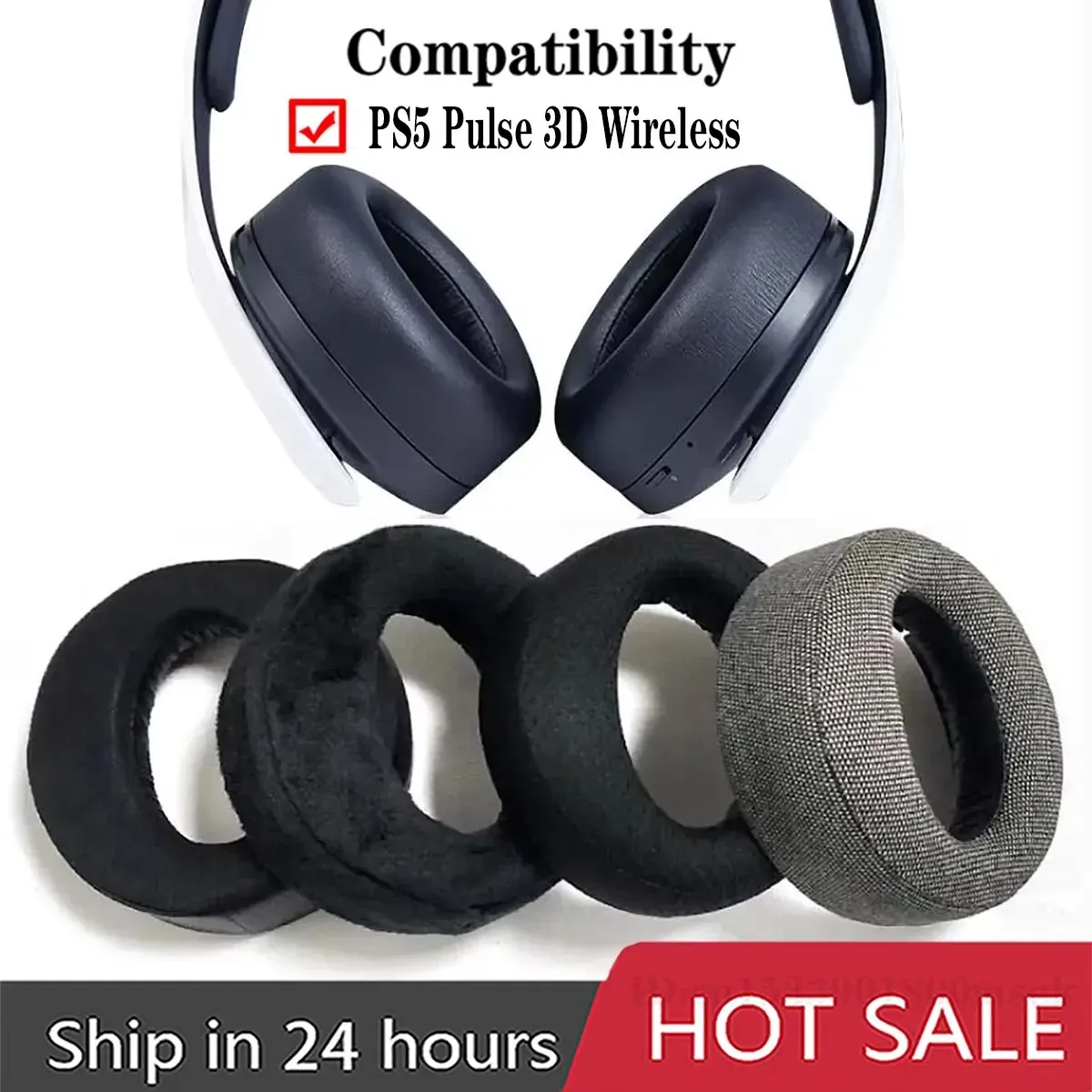 Coussinets d'oreille de rechange, coussinets en mousse à mémoire de forme, pour casque sans fil Sony PlayStation PS5 Pulse 3D, avec gel rafraîchissant
