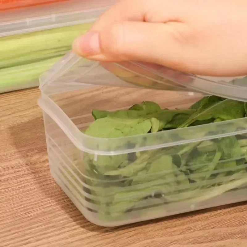 Boîtes de rangement pour réfrigérateur, lot de 1 à 5 pièces, contenants alimentaires avec couvercle scellé, organisateur de réfrigérateur, bac à légumes, pots de conservation 4