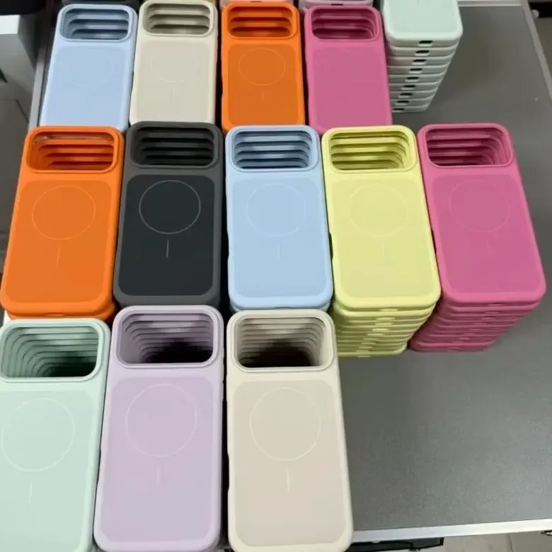 Coque MagSafe en silicone liquide pour iPhone 18, 17 Air, 16, 15 et 14 Pro Max, Plus 6