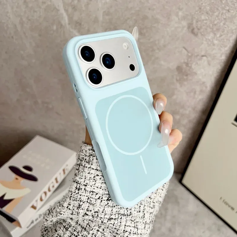 Coque MagSafe en silicone liquide pour iPhone 18, 17 Air, 16, 15 et 14 Pro Max, Plus 12