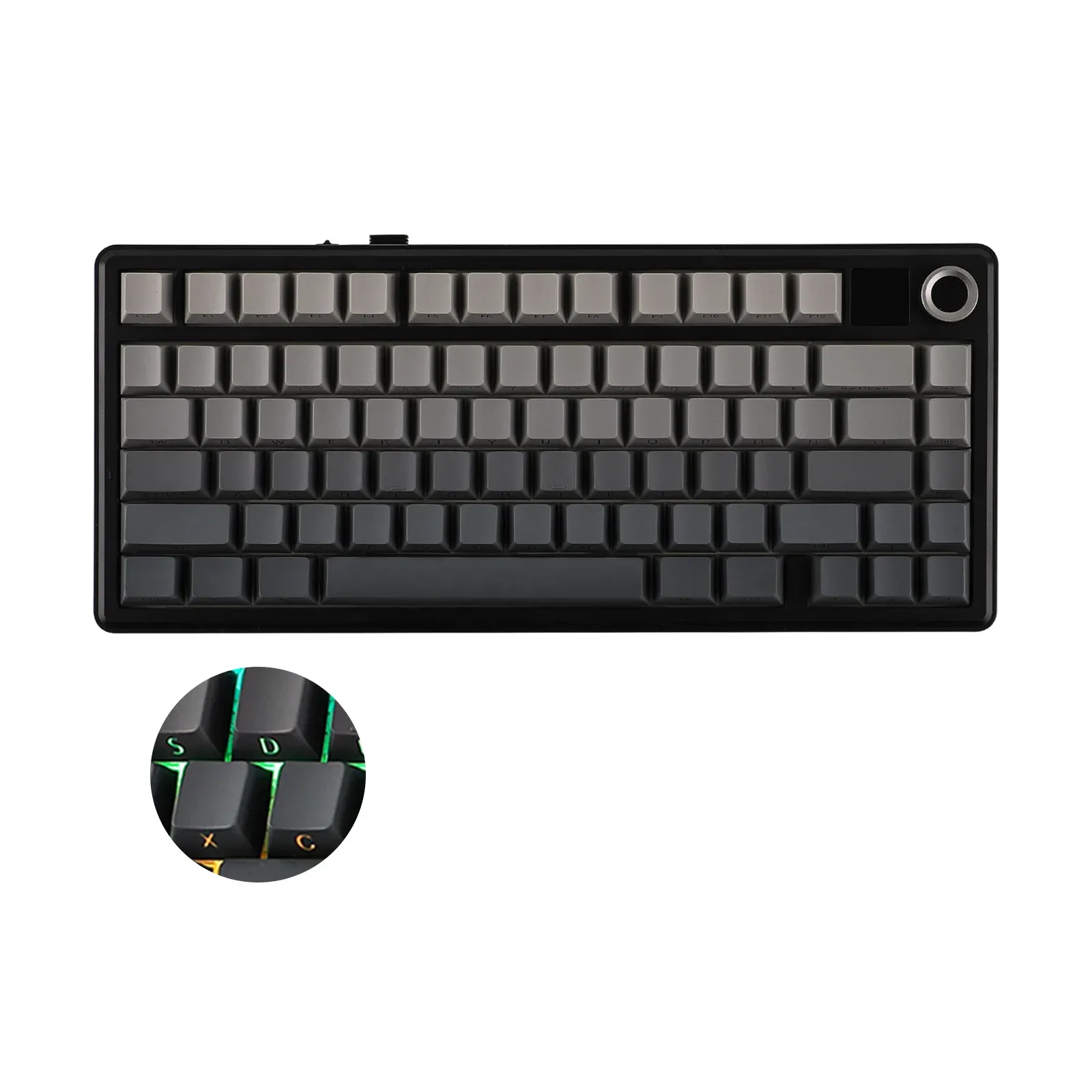 Clavier mécanique sans fil EPOMAKER X AULA F75 MAX, format compact 75 %, disposition ANSI, connectivité filaire/Bluetooth/2,4 GHz, écran TFT et bouton - Image 1