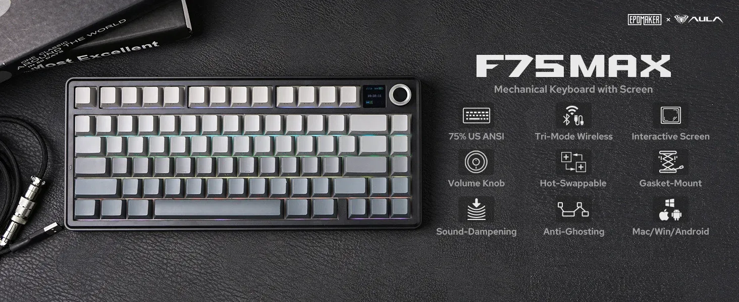 EPOMAKER X AULA F75 MAX, vue d'ensemble du clavier