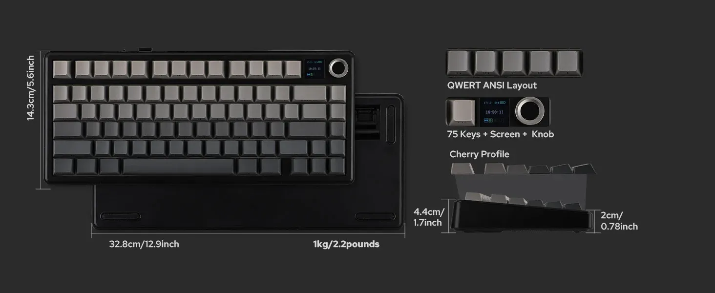 EPOMAKER X AULA F75 MAX, écran TFT et bouton de volume