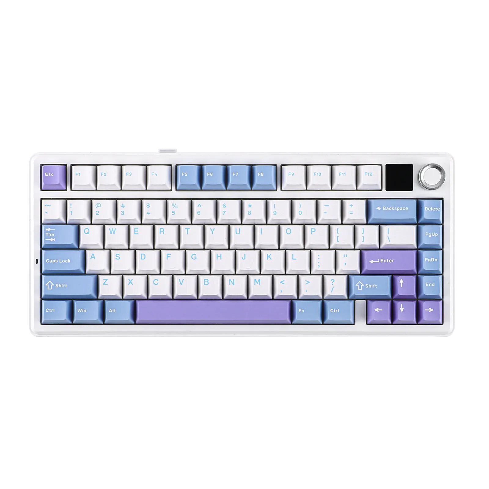 Clavier mécanique sans fil EPOMAKER X AULA F75 MAX, format compact 75 %, disposition ANSI, connectivité filaire/Bluetooth/2,4 GHz, écran TFT et bouton 12