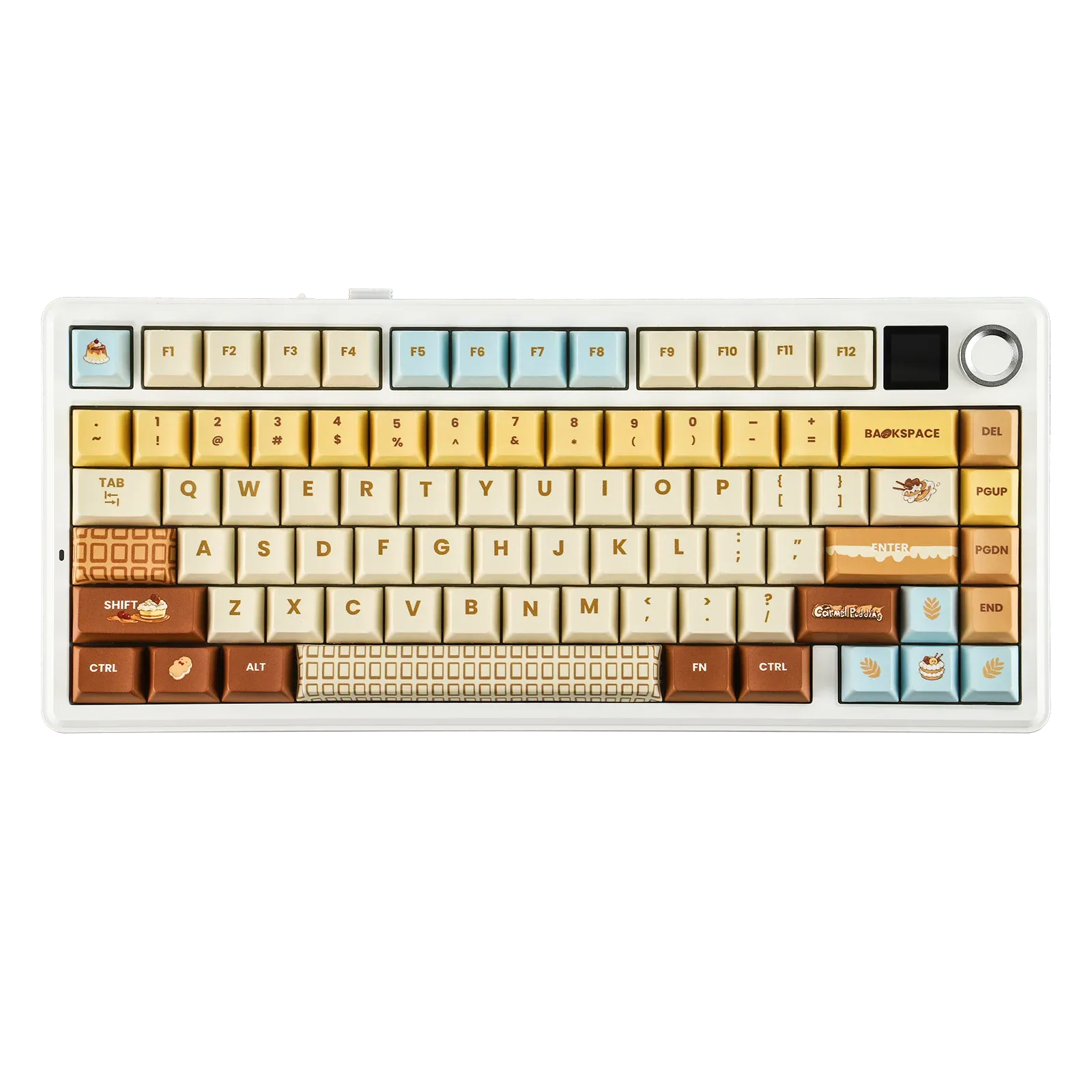Clavier mécanique sans fil EPOMAKER X AULA F75 MAX, format compact 75 %, disposition ANSI, connectivité filaire/Bluetooth/2,4 GHz, écran TFT et bouton 11