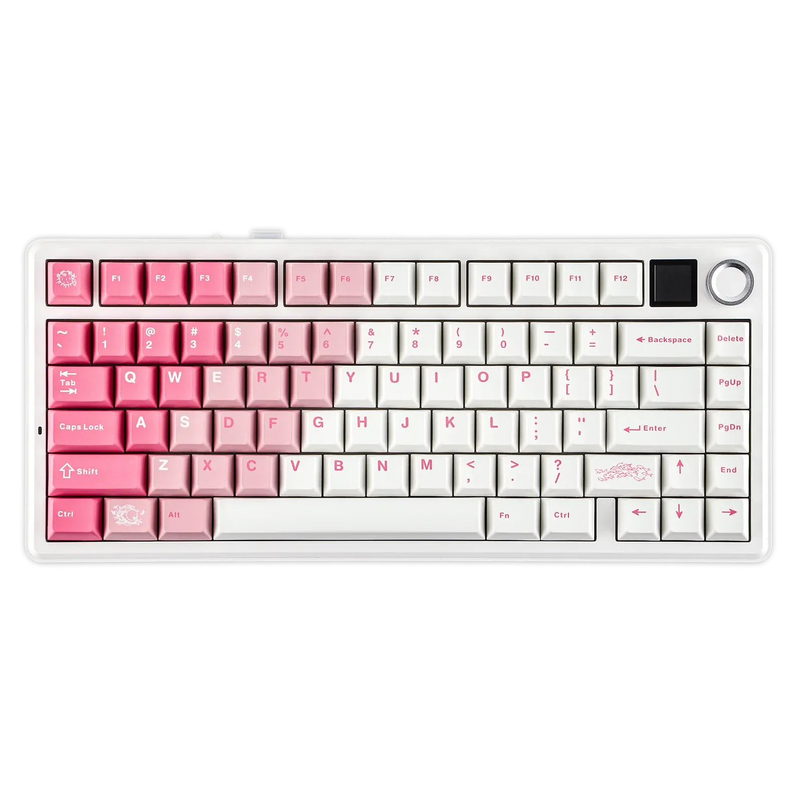 Clavier mécanique sans fil EPOMAKER X AULA F75 MAX, format compact 75 %, disposition ANSI, connectivité filaire/Bluetooth/2,4 GHz, écran TFT et bouton 7