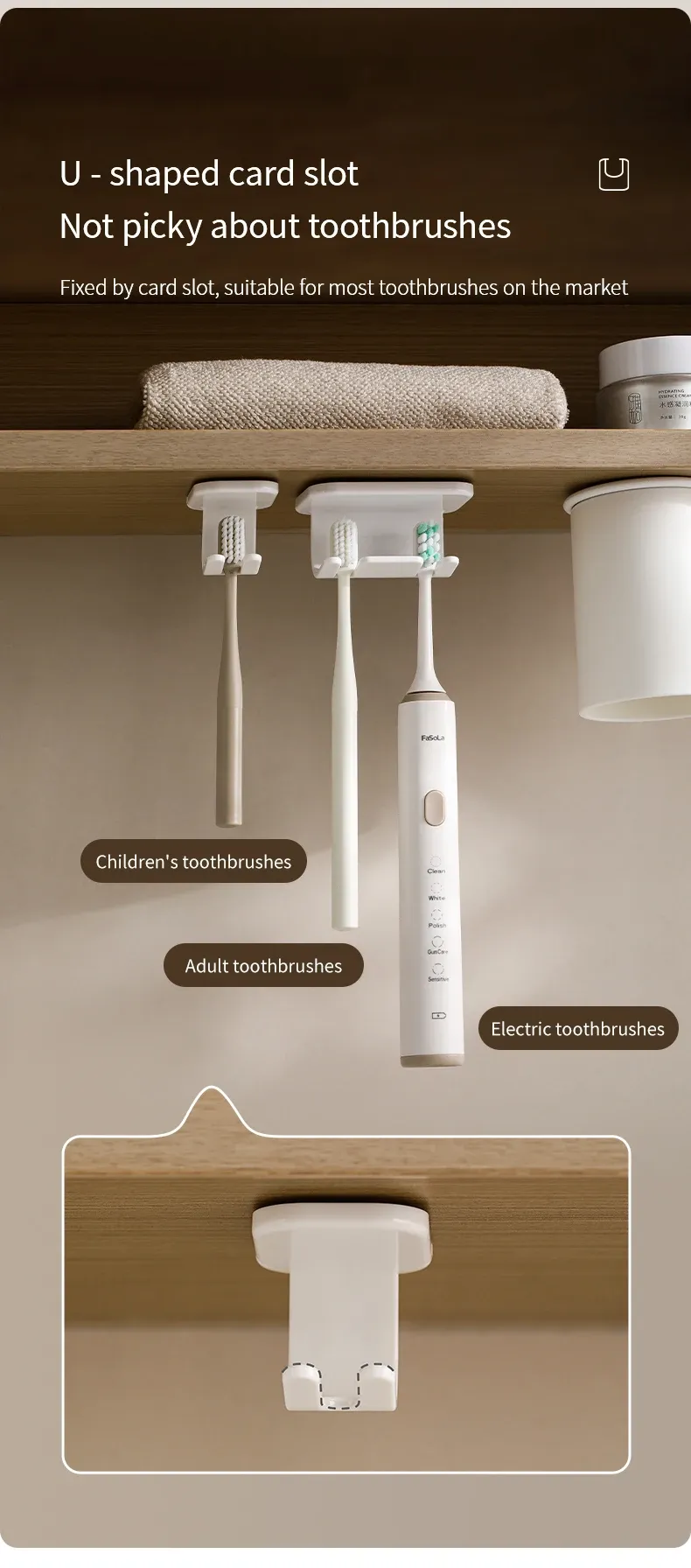 Détail du support de brosse à dents électrique