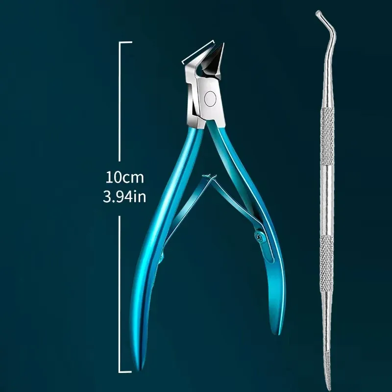 Coupe-ongles en acier inoxydable, lame droite pour ongles incarnés et épais, pointe fine et précise, outils de manucure 10