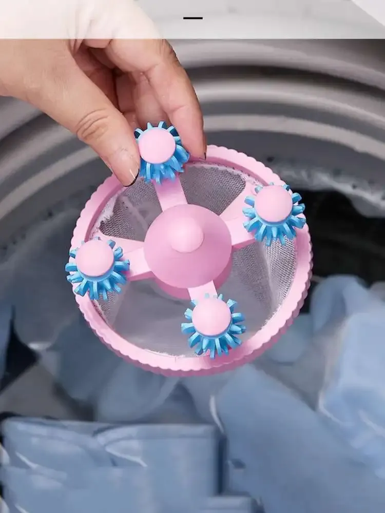 Sac filtrant en maille pour machine à laver, en situation