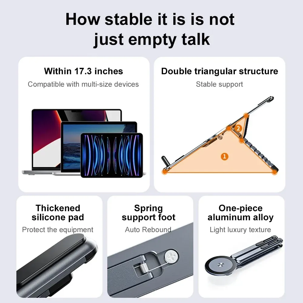 Support magnétique 3 en 1 pour téléphone, avec perche à selfie et trépied pliable, compatible iPhone, iPad, tablette et ordinateur portable 4