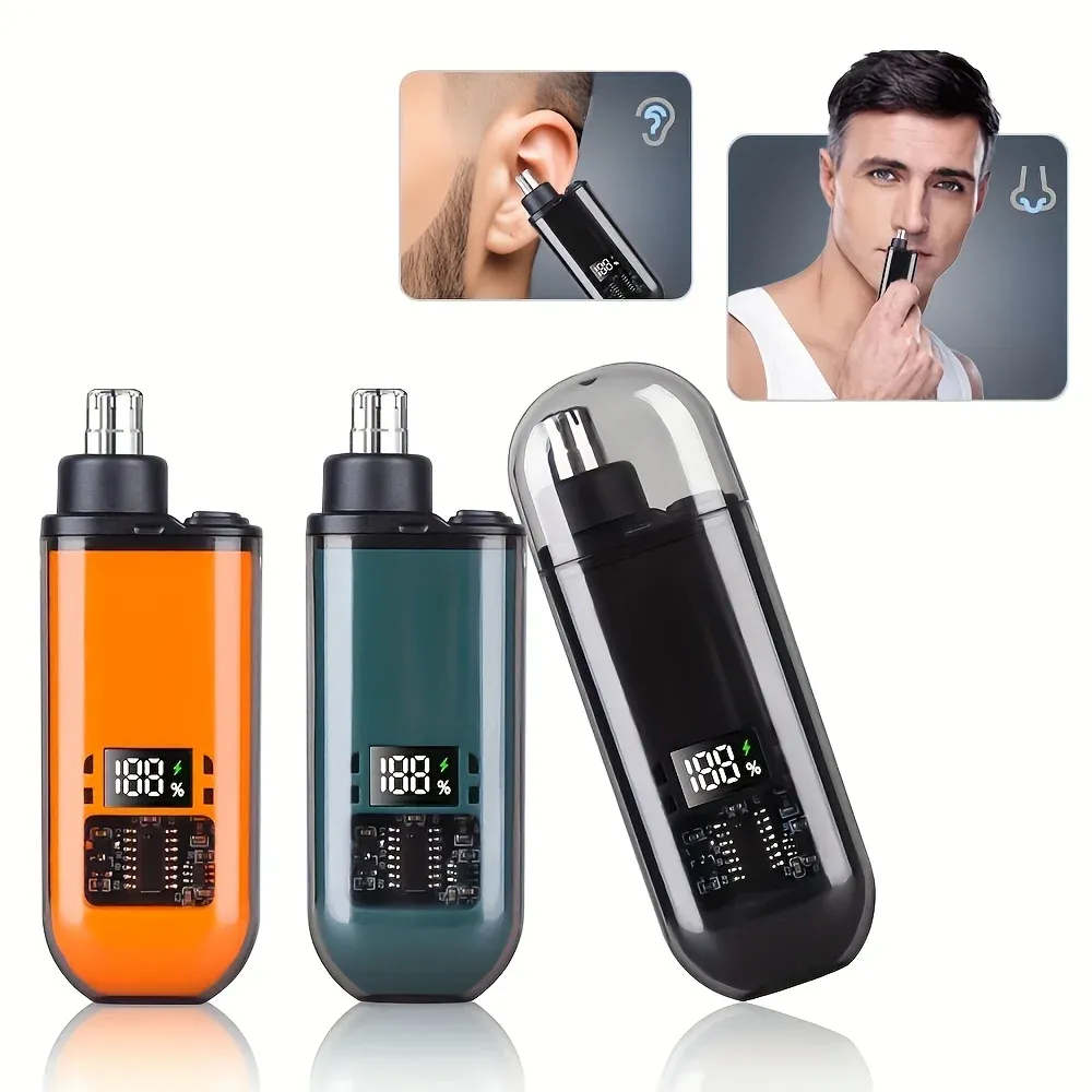 Tondeuse électrique portable pour le nez et les oreilles pour homme, rechargeable par USB, indolore