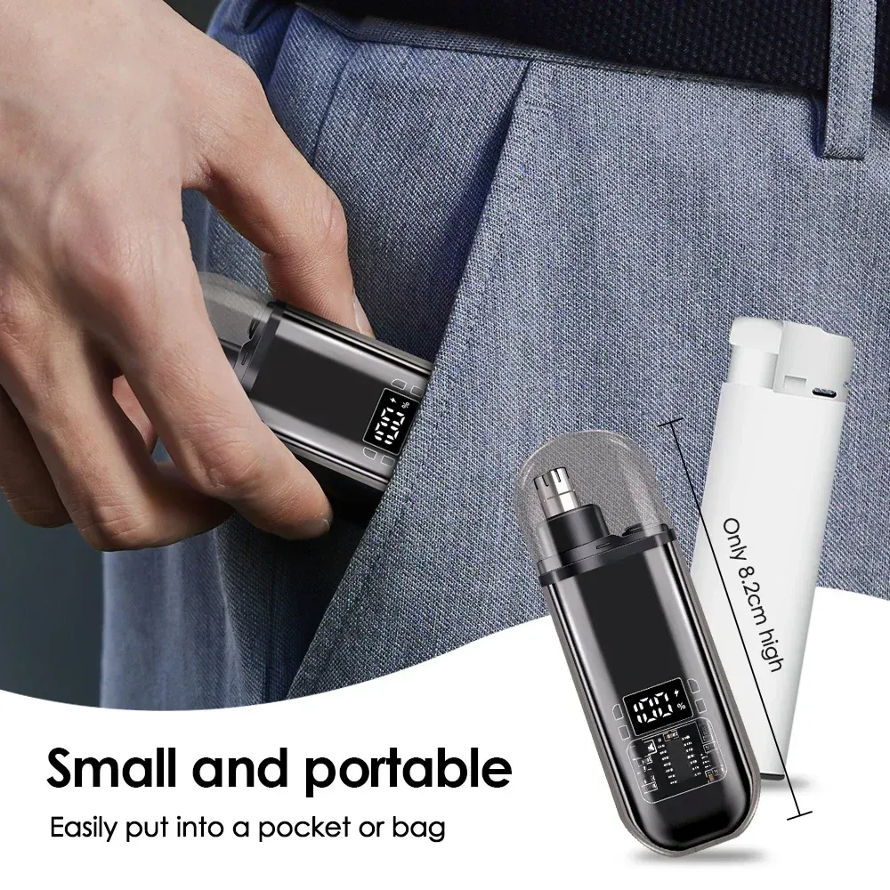 Tondeuse électrique portable pour le nez et les oreilles pour homme, rechargeable par USB, indolore 5