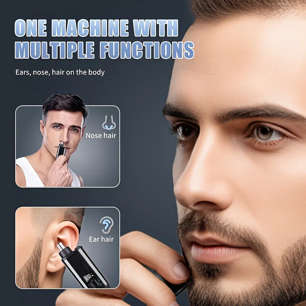 Tondeuse électrique portable pour le nez et les oreilles pour homme, rechargeable par USB, indolore 6