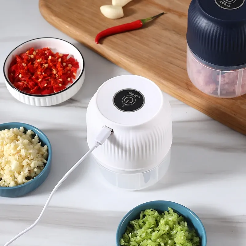 Broyeur électrique à ail rechargeable USB, hachoir portable pour légumes et viande 3
