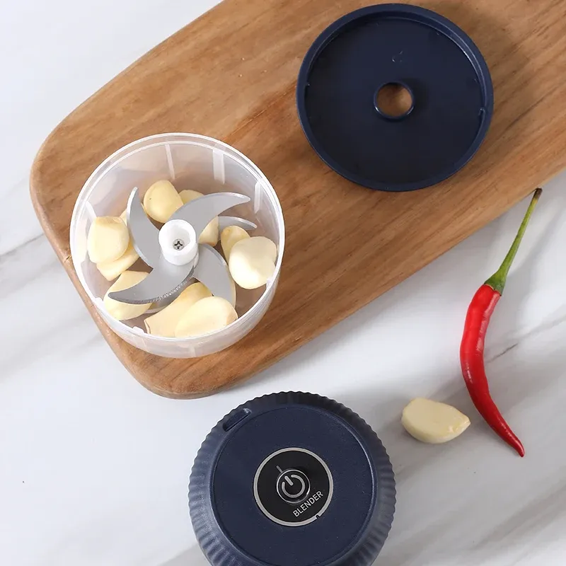 Broyeur électrique à ail rechargeable USB, hachoir portable pour légumes et viande 2