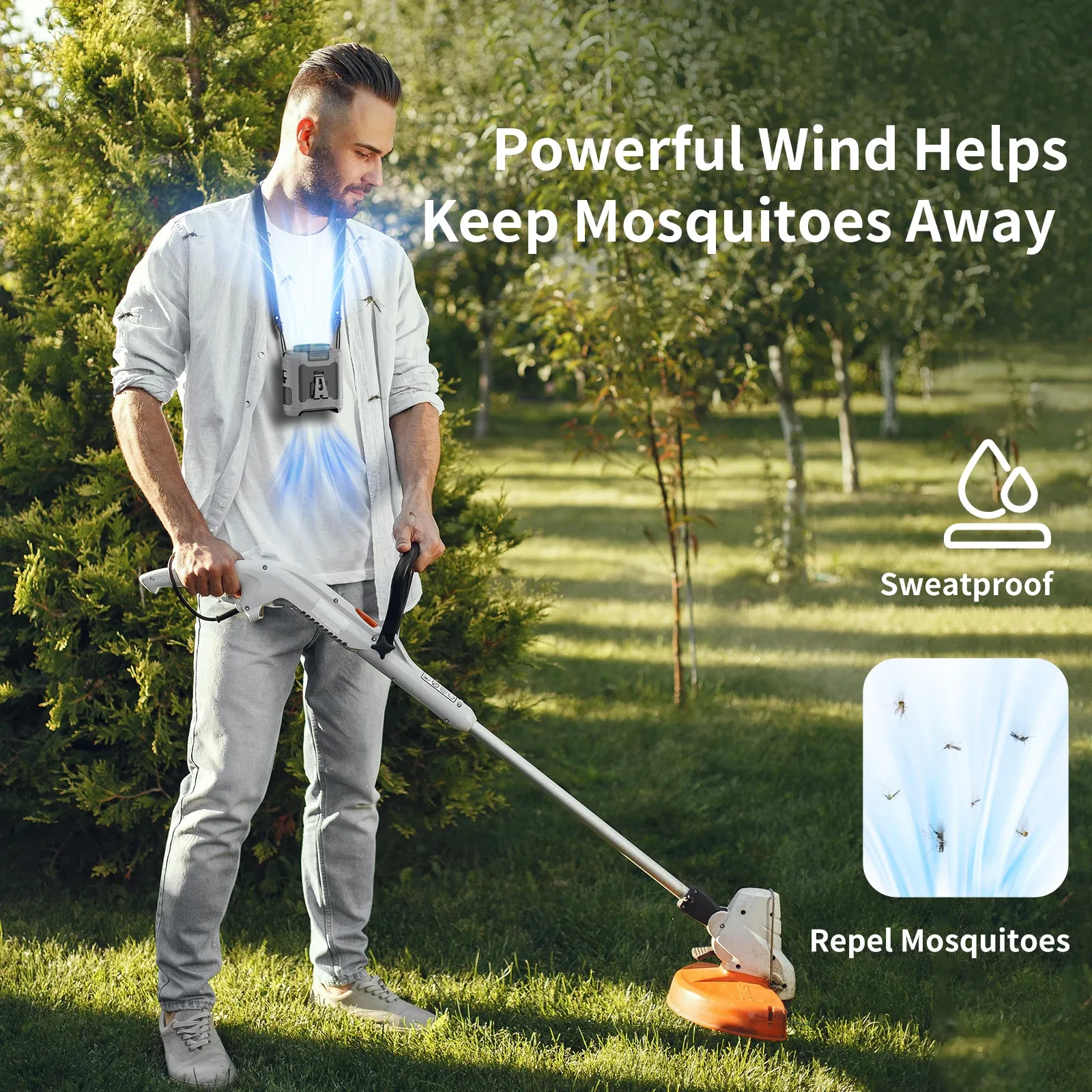 Ventilateur Portable Socool 10000 mAh, Puissant, avec Batterie Externe, Éclairage LED et Support Cou pour Usage en Extérieur 6