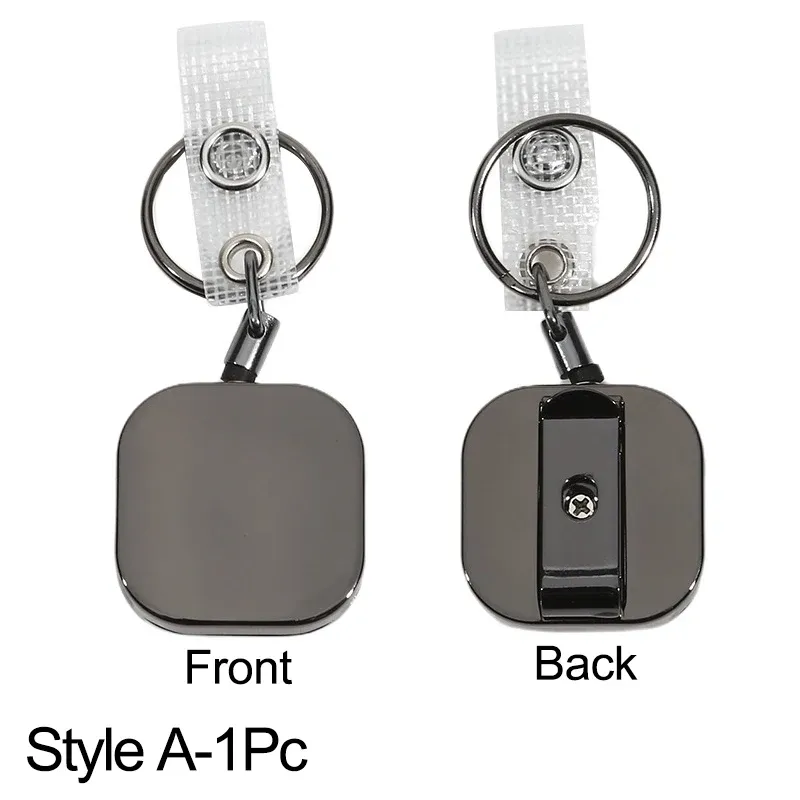 Porte-badge rétractable en métal avec mousqueton et clip de ceinture 9