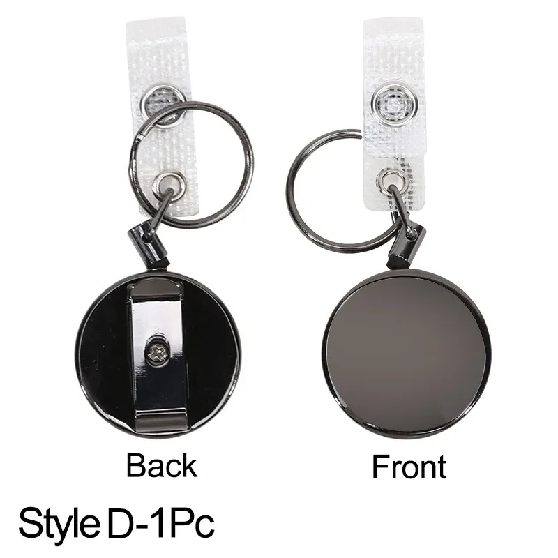 Porte-badge rétractable en métal avec mousqueton et clip de ceinture 11