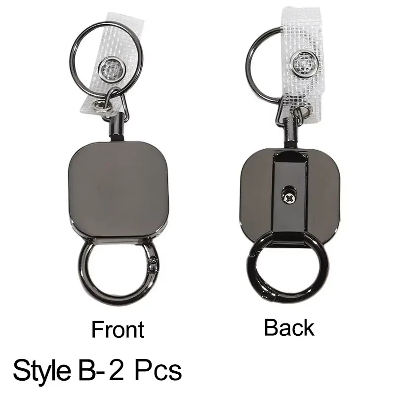 Porte-badge rétractable en métal avec mousqueton et clip de ceinture 12