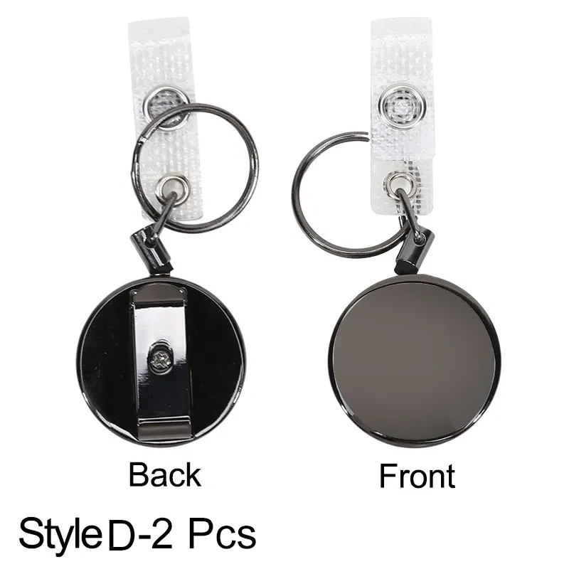 Porte-badge rétractable en métal avec mousqueton et clip de ceinture 13