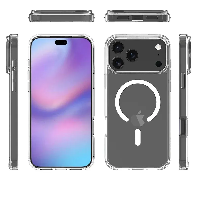 Coque magnétique MagSafe transparente pour iPhone 17 Pro Max