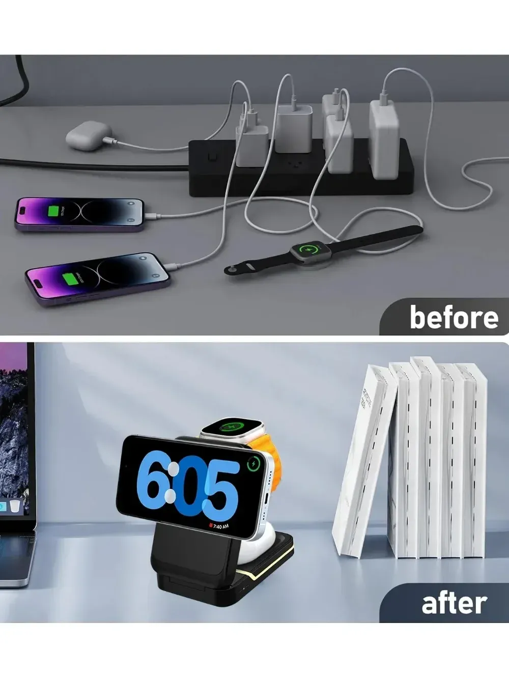Support de chargeur sans fil pliable pour voyage